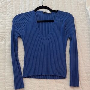 Zara V-Neck Ribbed Sweater